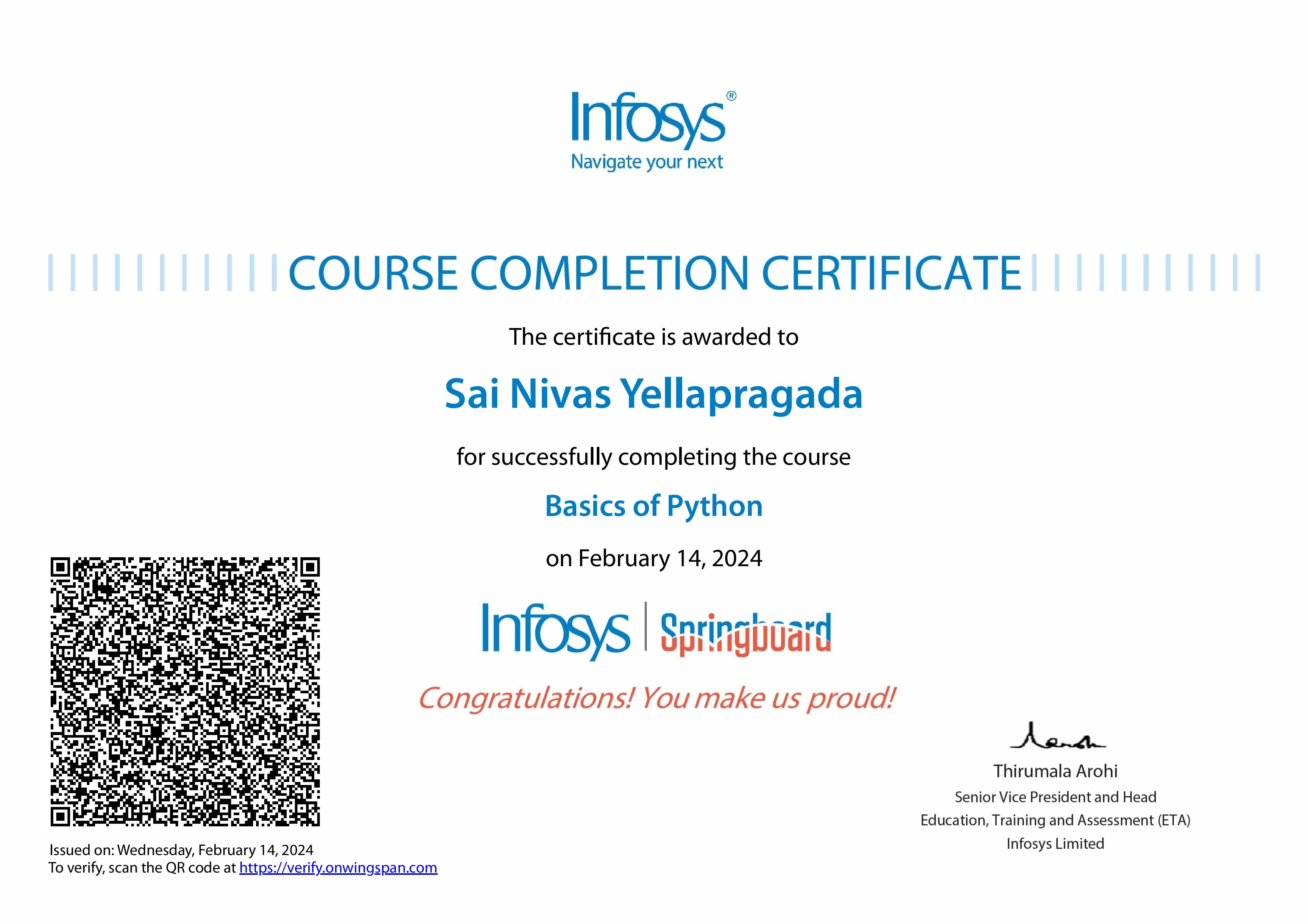 Basics of Python Certificate